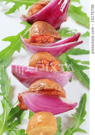 Pork and bacon skewers 18276786