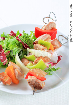 Chicken and pork skewers Chicken and pork skewers 18276882