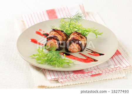 Eggplant wrapped meatballs Eggplant wrapped meatballs 18277493