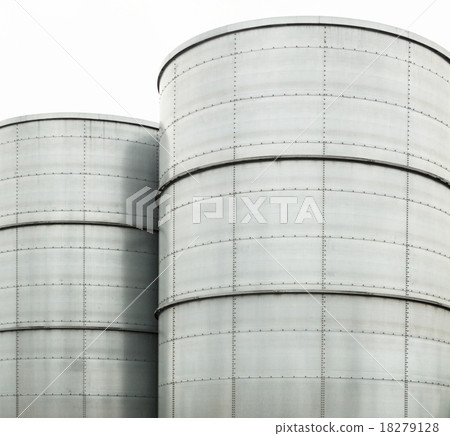 Metal tower silos of the industrial plant Metal tower silos of the industrial plant 18279128