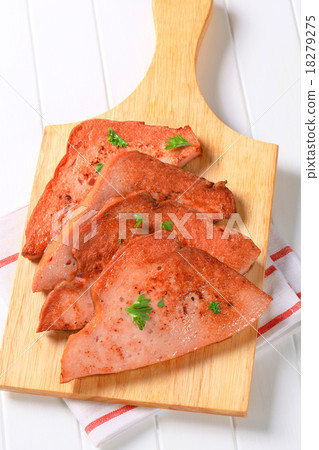 Pan fried lunchmeat Pan fried lunchmeat 18279275