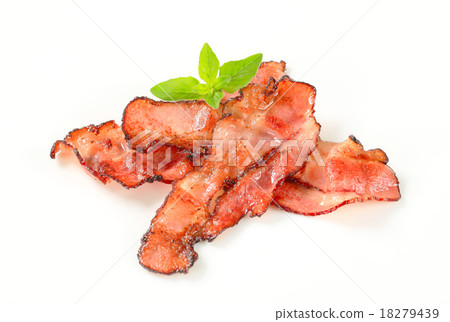 Pan fried bacon strips Pan fried bacon strips 18279439