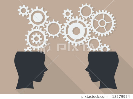 Two human head thinking a new idea 18279954
