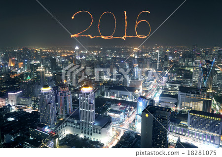 2016 Fireworks celebrating over Tokyo cityscape 2016 Fireworks celebrating over Tokyo cityscape 18281075