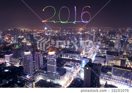 2016 Fireworks celebrating over Tokyo cityscape 2016 Fireworks celebrating over Tokyo cityscape 18281076