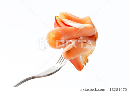 Prosciutto on a fork 18281470
