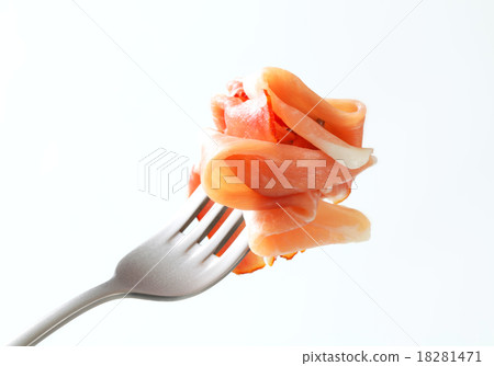 Prosciutto on a fork 18281471