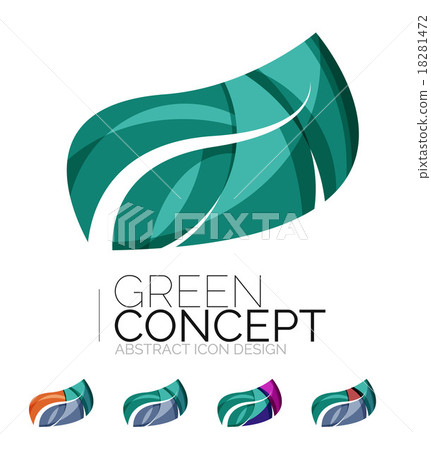 Set of abstract eco plant icons, business logotype 18281472