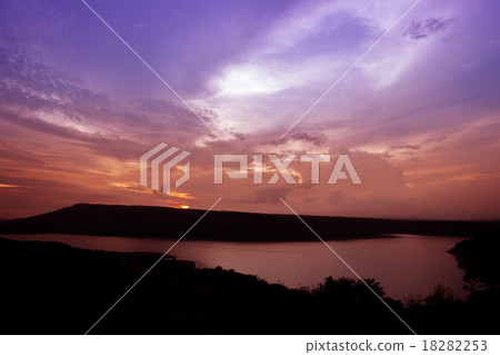 Silhouette of Lam Takong reservoir dam Silhouette of Lam Takong reservoir dam 18282253