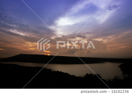 Silhouette of Lam Takong reservoir dam Silhouette of Lam Takong reservoir dam 18282256