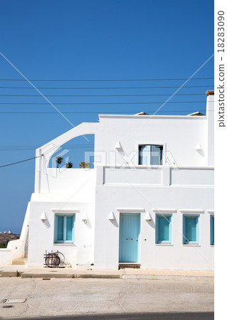 house in santorini greece white and blue house in santorini greece white and blue 18283090