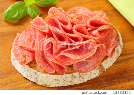 Bread with dry salami 18283393