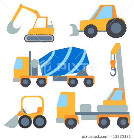 Set flet cars, tractor carrier, concrete mixer Set flet cars, tractor carrier, concrete mixer 18285381