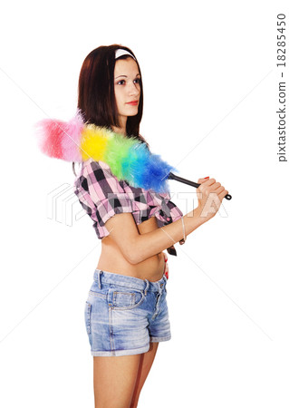 woman maid dusting woman maid dusting 18285450