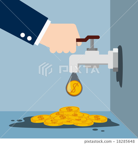 Tap with gold coins 18285648