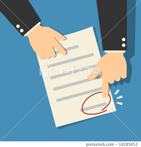 Signing sign contract paper document 18285652
