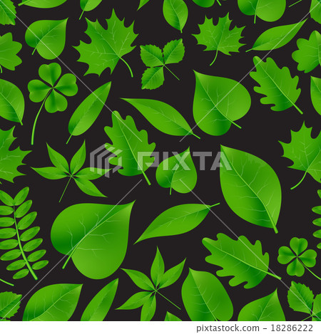 green beautiful leaves icon seamless fall pattern - Stock Illustration ...