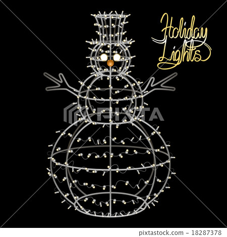 Glowing Christmas snowman 18287378