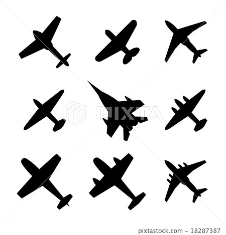 Icons airplanes, vector illustration. Icons airplanes, vector illustration. 18287387