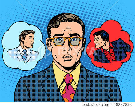 devil angel businessman choice between good and devil angel businessman choice between good and 18287838
