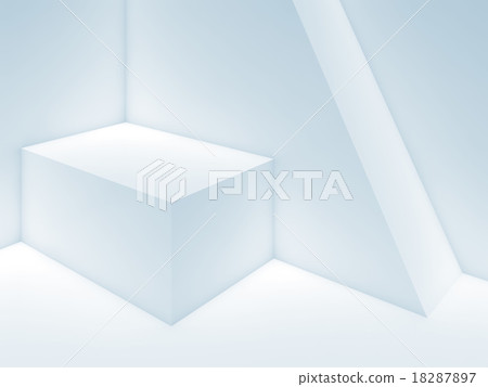 Abstract 3d light blue empty interior background - Stock Illustration ...
