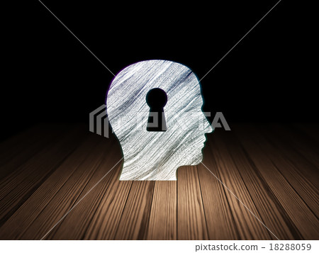 Finance concept: Head With Keyhole in grunge dark Finance concept: Head With Keyhole in grunge dark 18288059