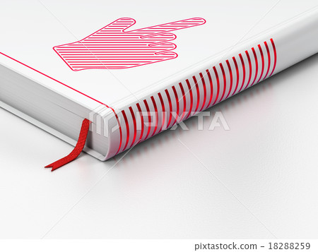 Advertising concept: closed book, Mouse Cursor on 18288259