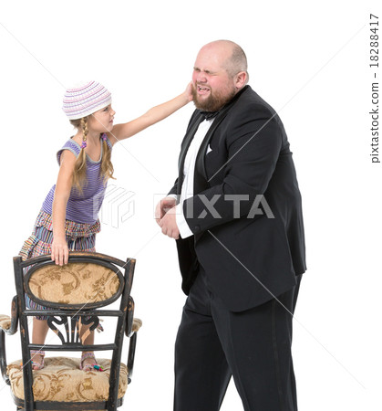 Little Girl and Servant in Tuxedo Have Fun Little Girl and Servant in Tuxedo Have Fun 18288417