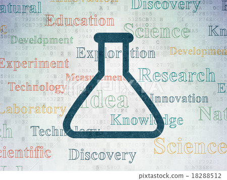 Science concept: Flask on Digital Paper background Science concept: Flask on Digital Paper background 18288512