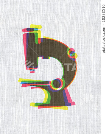Science concept: Microscope on fabric texture Science concept: Microscope on fabric texture 18288516