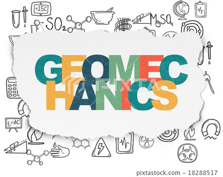 Science concept: Geomechanics on Torn Paper Science concept: Geomechanics on Torn Paper 18288517