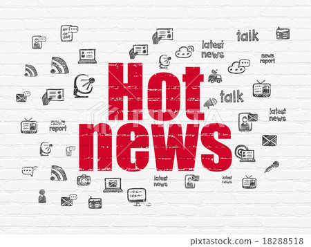 News concept: Hot News on wall background News concept: Hot News on wall background 18288518