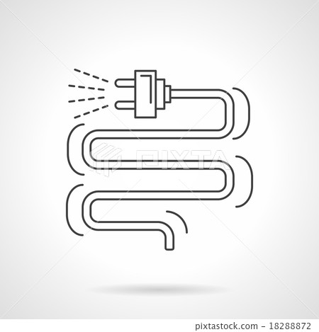 Electric plug flat line vector icon - Stock Illustration [18288872] - PIXTA