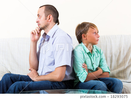Tired man and frustrated teenager Tired man and frustrated teenager 18293075