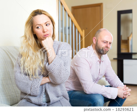 Sad woman and man after quarrel 18293621