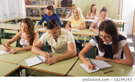 Young students studying in the classroom Young students studying in the classroom 18294243