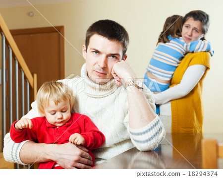 Family of four having quarrel at home 18294374