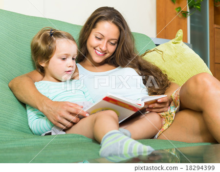 Mother and daughter reading book 18294399