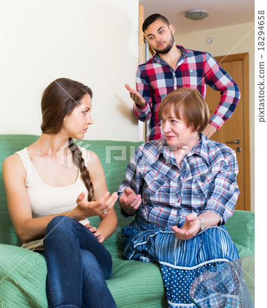 Mother having conflict with children Mother having conflict with children 18294658