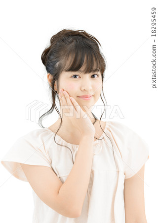 Beauty · cosmetic white back image of young lady 18295459
