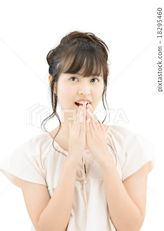 Beauty · cosmetic white back image of young lady 18295460