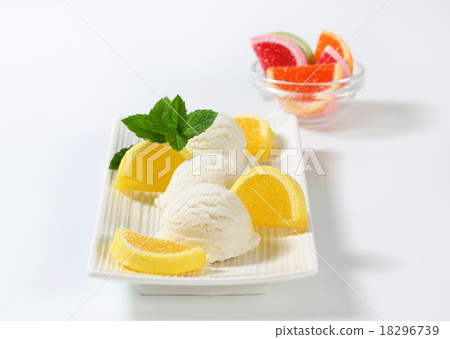 Ice cream with jelly candy 18296739
