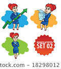 Set of business doing various business activities 18298012
