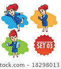 Set of woman doing various business activities 18298013