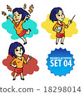 Set of woman doing various business activities 18298014