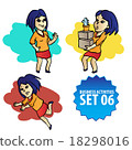 Set of woman doing various business activities 18298016