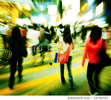 Pedestrain Walkway Crosswalk Crowded Consumerism Concept 18298302