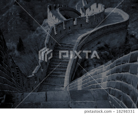 Great Wall China Meandrs Across Rough Terrain Concept Great Wall China Meandrs Across Rough Terrain Concept 18298331