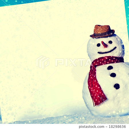 Christmas Snowman Whiteboard Holiday Concept 18298636