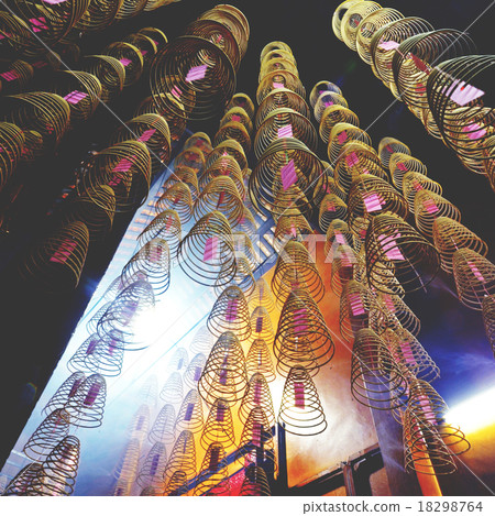 Incense Coils Chinese Temple Asian Worship Concept 18298764